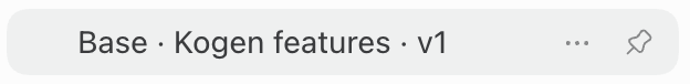 ChatGPT for macOS sidebar entry titled Base · Kogen features · v1.